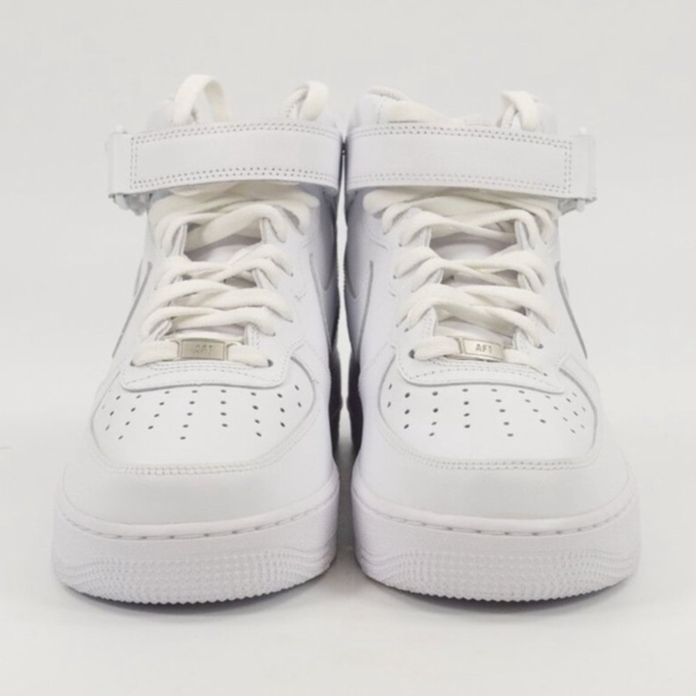 Nike Air Force 1 Mid '07 'Triple White' CW2289-111 Leather Sneakers size 6.5